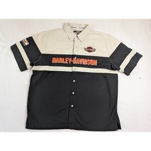 Harley Davidson Mechanic Shirt Mens XL Pre Luxe SS Button Embroidered 2010